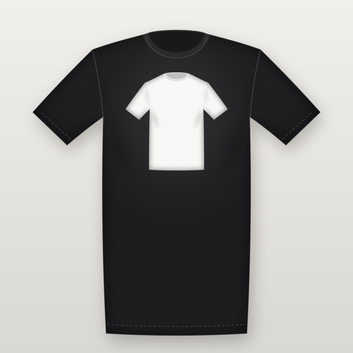 Oversized Front Tee – Black