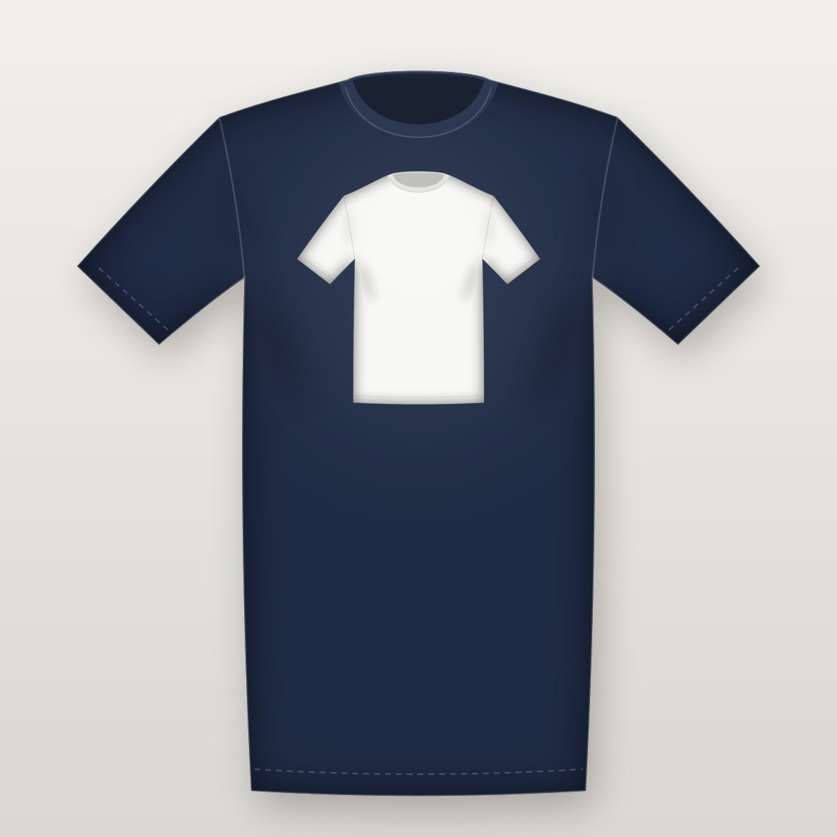 Oversized Front Tee – Navy