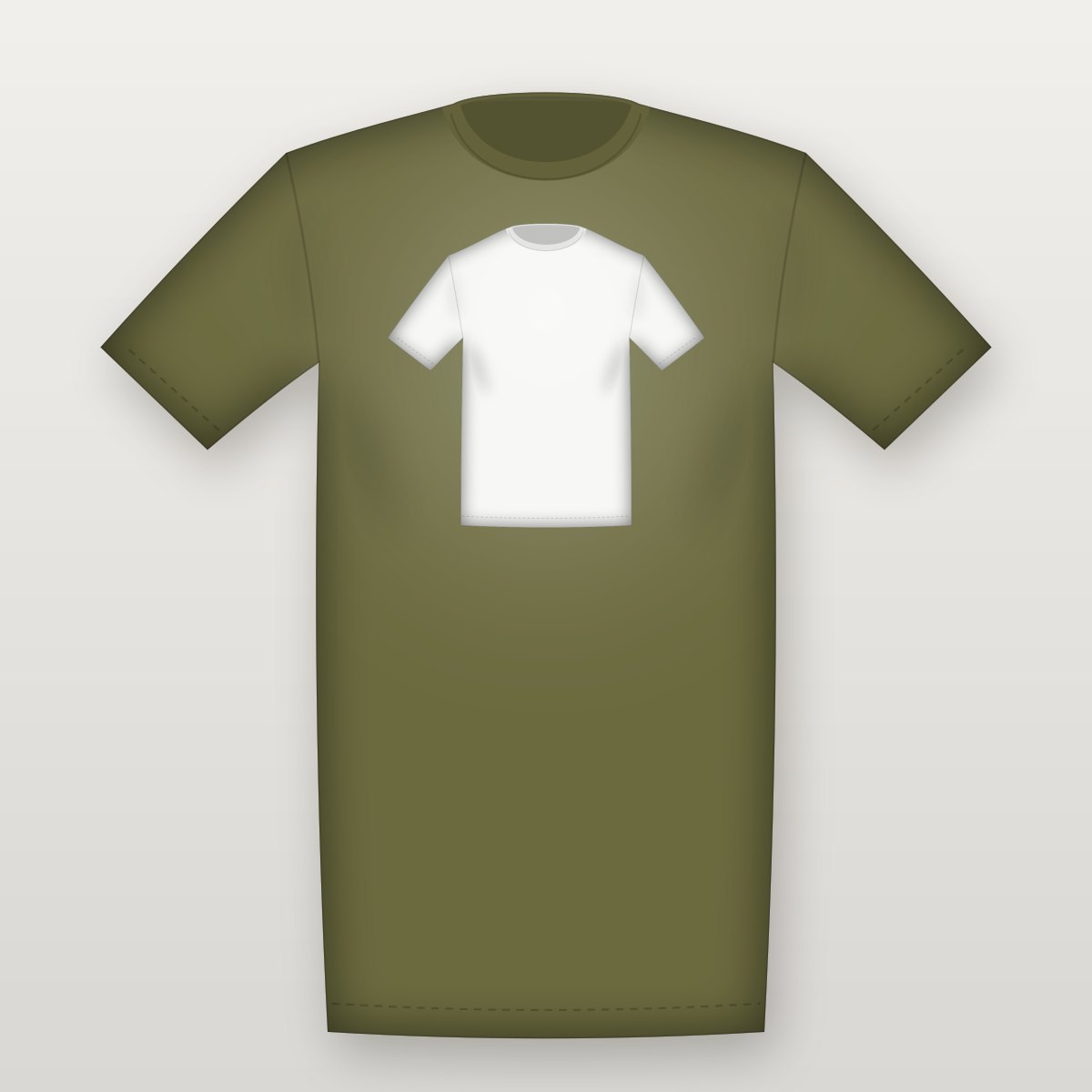 Oversized Front Tee – Olive